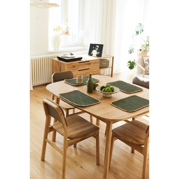 Prailginamas valgomojo stalas iš ąžuolo masyvo natūralios spalvos 100x120 cm Twig – The Beds-image-1