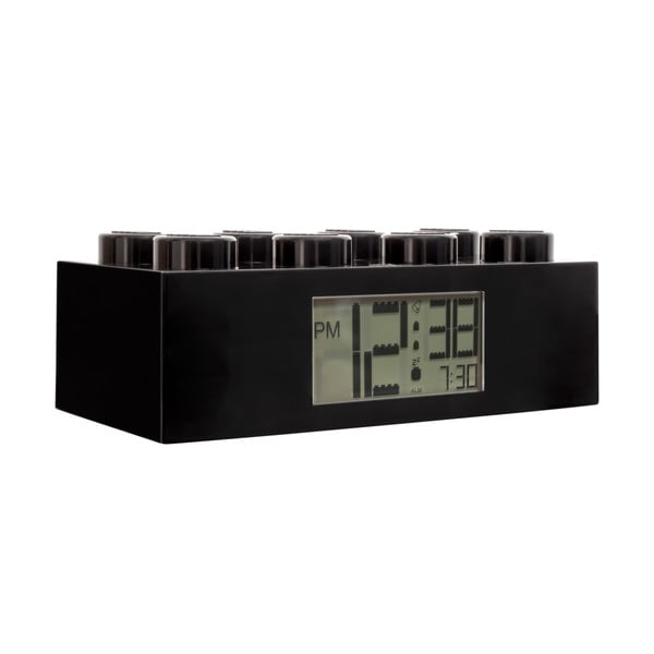 Juodas skaitmeninis laikrodis su žadintuvu LEGO® Brick-image-2