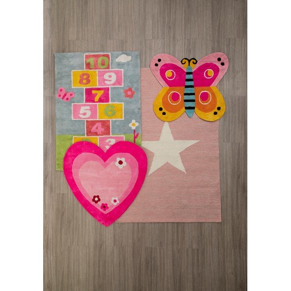 Vaikiškas kilimas rožinės spalvos 100x100 cm Love Heart – Premier Housewares-image-1