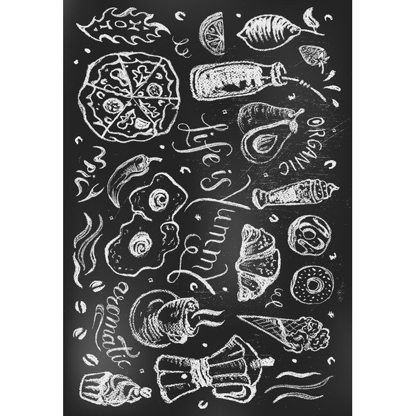 Skalbiamas juodos spalvos kilimas 80x200 cm Life Is Yummy – Vitaus