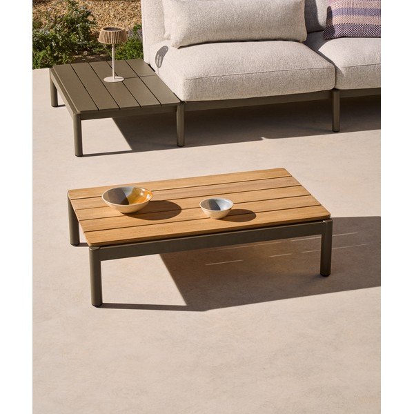 Iš tikmedžio masyvo sodo kavos staliukas 57x91 cm Sorells – Kave Home-image-1