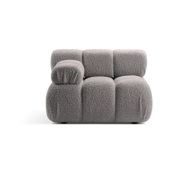 Iš boucle modulinė sofos dalis šviesiai pilkos spalvos (su kairiuoju kampu) Bellis – Micadoni Home