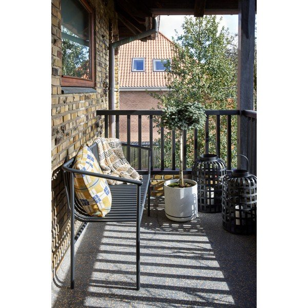 Metalinis sodo suoliukas juodos spalvos Villa – Hübsch-image-2