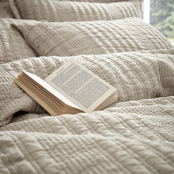 Dvigulė patalynė smėlio spalvos 200x200 cm Tamba Stripe – Pineapple Elephant-image-3