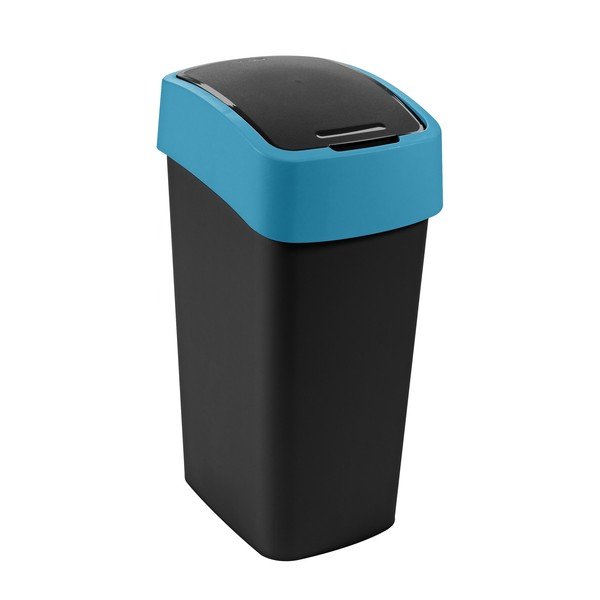 Juodos spalvos/mėlynos spalvos iš plastiko šiukšliadėžė rūšiavimui 45 l Flip Bin – Curver