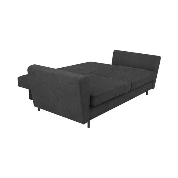 Tamsiai pilka trivietė sofa-lova su saugykla "Cosmopolitan Design Lyon-image-4