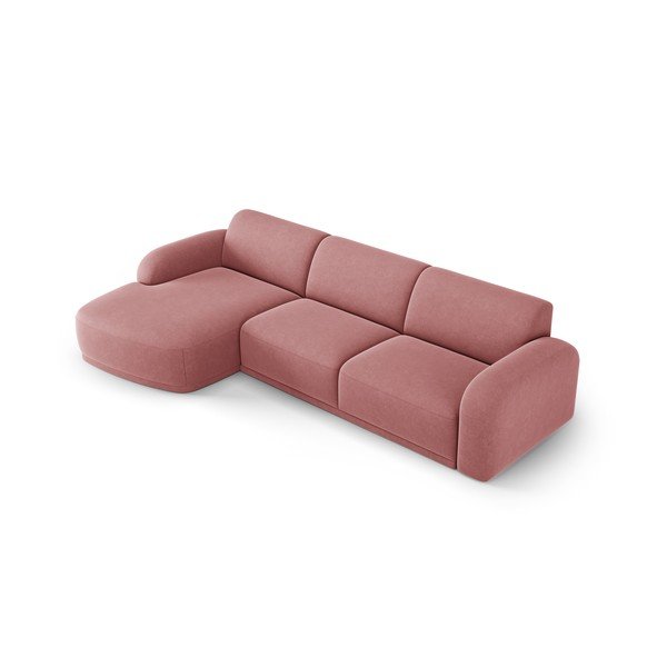 Iš velveto kampinė sofa šviesiai rožinės spalvos Erin – Micadoni Home-image-4
