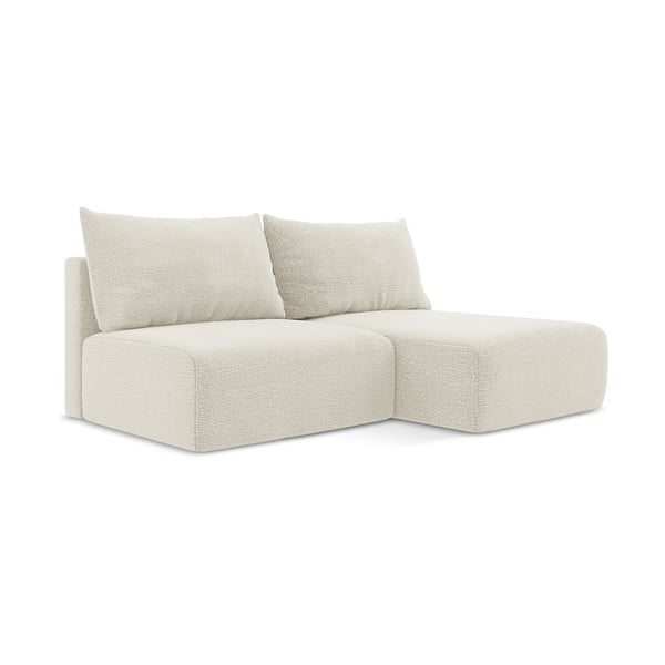 Kreminės spalvos sulankstoma/su sandėliavimo vieta kampinė sofa (su dešiniuoju kampu) Kalena – Makamii-image-4