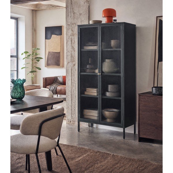 Tamsiai žalia metalinė vitrina 90x190 cm Bronco - Unique Furniture-image-1
