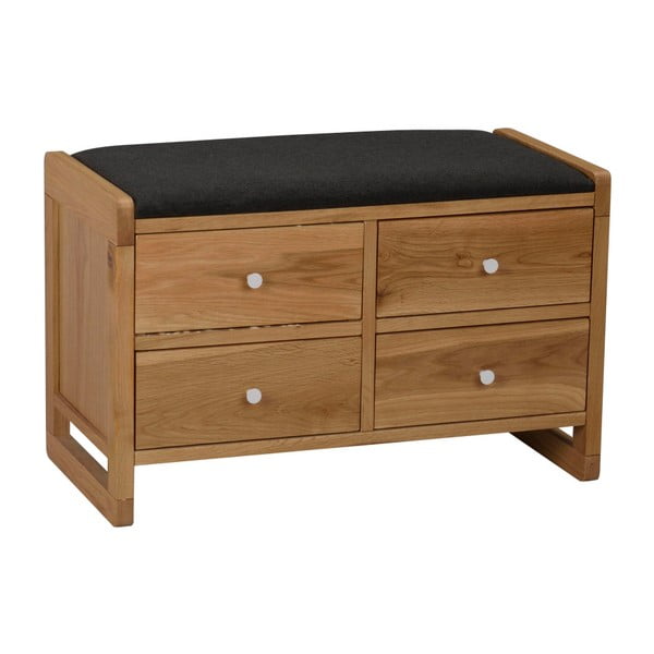 Natūralaus ąžuolo batų spinta su 4 stalčiais Rowico Metro-image-3