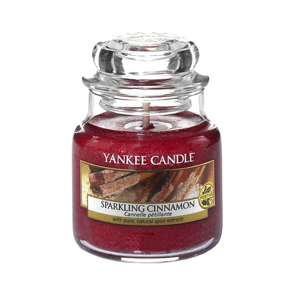 Yankee Candle Sparkling Cinnamon, degimo trukmė 25 - 40 valandų