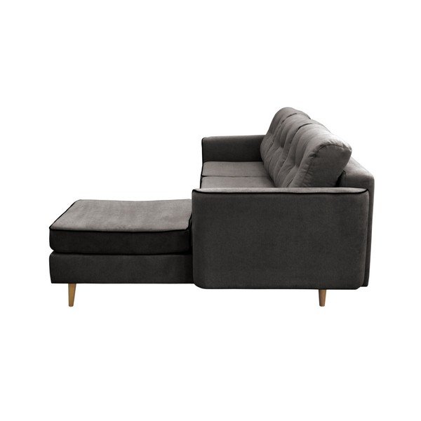 Tamsiai pilka sofa-lova su šviesiomis kojomis Mazzini Sofas Ladybird, dešinysis kampas-image-4