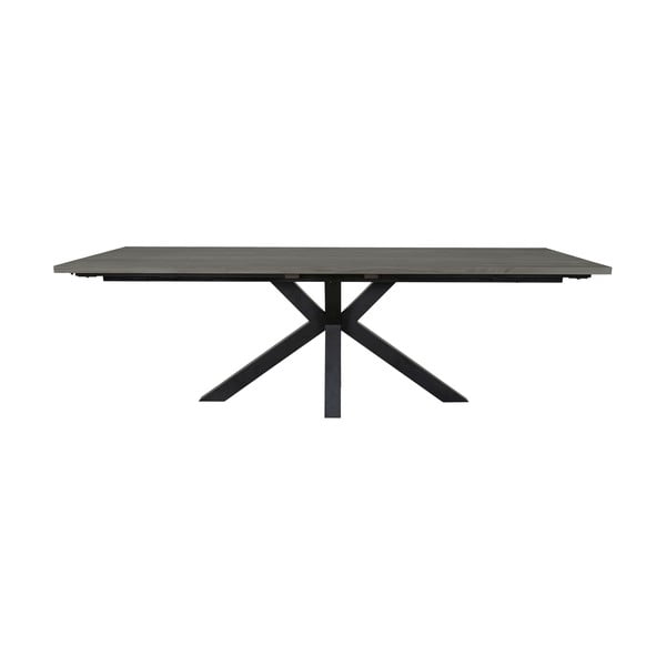 Pilkas valgomojo stalas su juodomis kojomis Canett Maison, 100 x 240 cm