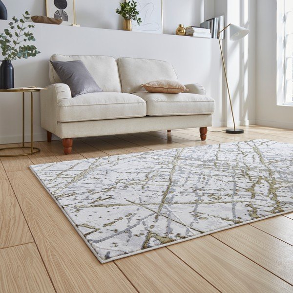 Kilimas šviesiai pilkos spalvos/auksinės spalvos 80x150 cm Artemis – Think Rugs-image-2