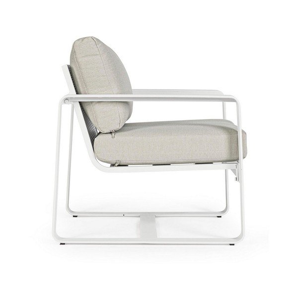Baltos spalvos metalinis sodo krėslas Merrigan   – Bizzotto-image-3