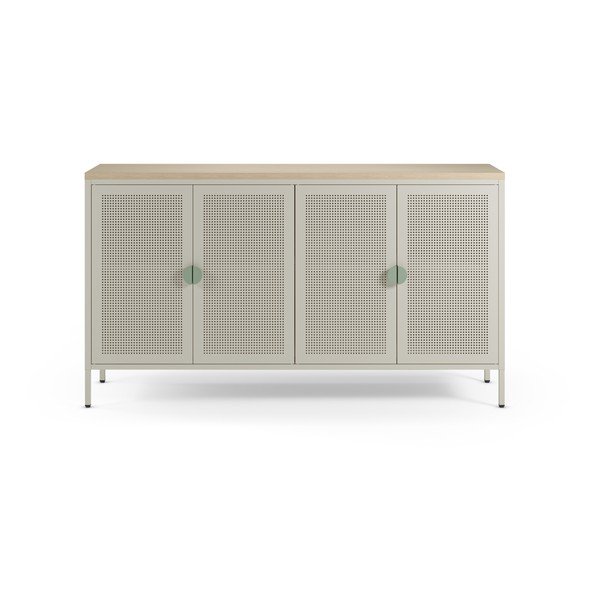 Kreminės spalvos/natūralios spalvos iš metalo spintelė 160x90x40 cm Sayla – Marckeric