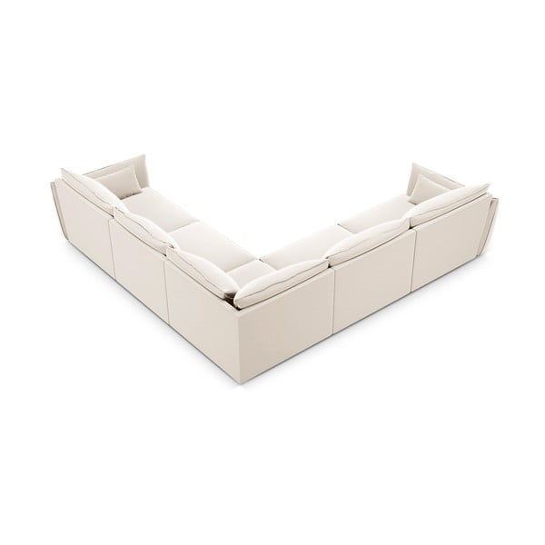 Smėlio spalvos iš velveto kampinė sofa Vanda – Mazzini Sofas-image-3