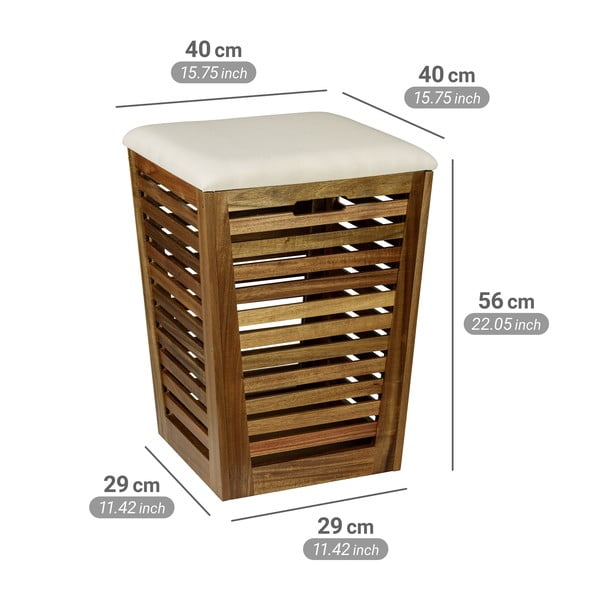 Tamsios natūralios spalvos iš medžio skalbinių krepšys 55 l Fondi – Wenko-image-4