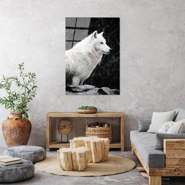 Paveikslas ant stiklo 70x100 cm White Wolf - Wallity-image-3