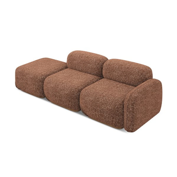 Oranžinės spalvos/rudos spalvos modulinis gultas (su dešiniuoju kampu) Ailani – Makamii-image-3