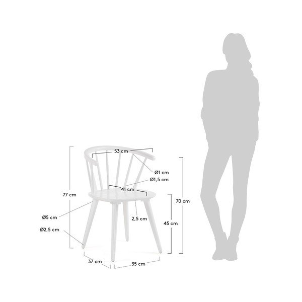 Balta gummedžio valgomojo kėdė "La Forma Krise-image-4