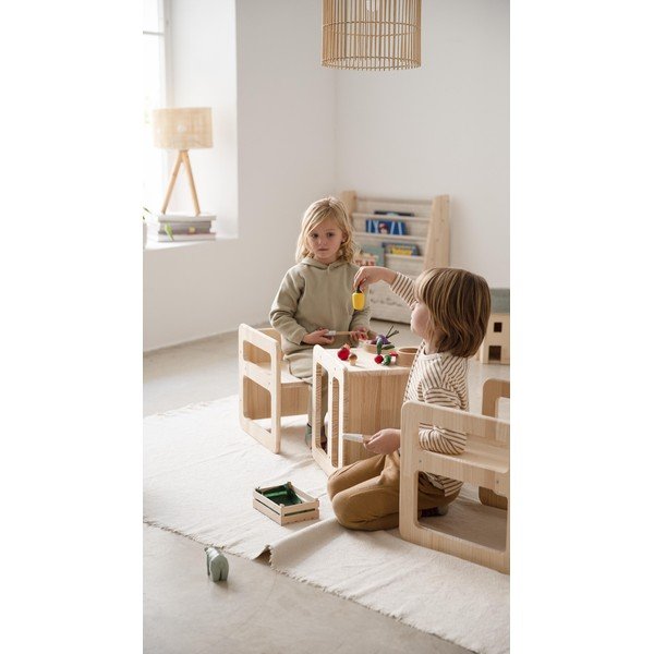 2 vaikiškos kėdutės iš pušies medienos Montessori - Little Nice Things-image-1