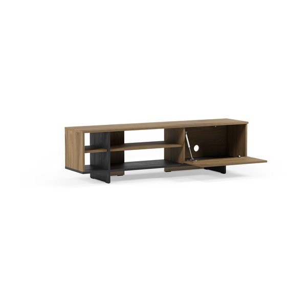 Juodos spalvos/natūralios spalvos TV spintelė iš ąžuolo 160x44x36 cm Cequoia – Marckeric-image-3