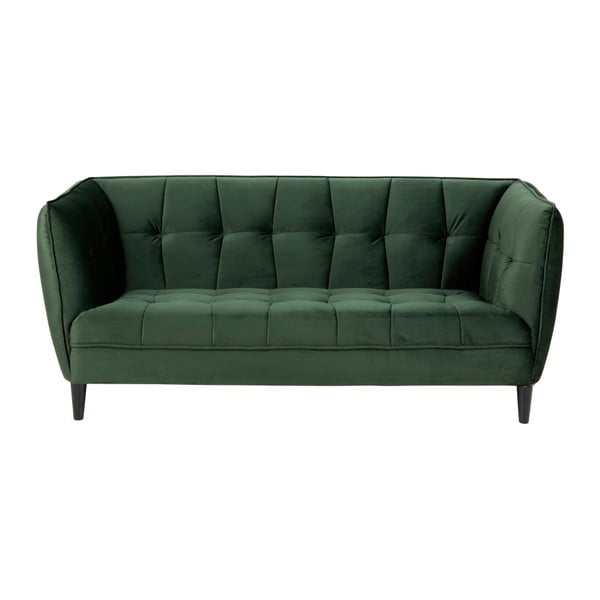 Tamsiai žalia aksominė sofa Actona Jonna