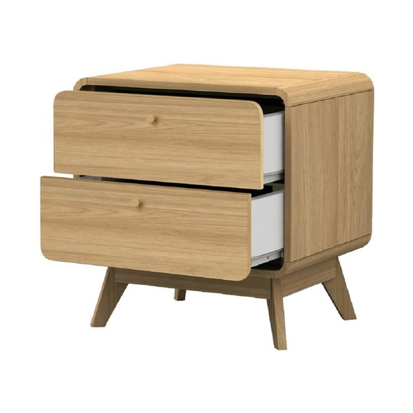 Natūralios spalvos ąžuolo dekoro naktinis staliukas Cassie - Støraa-image-1