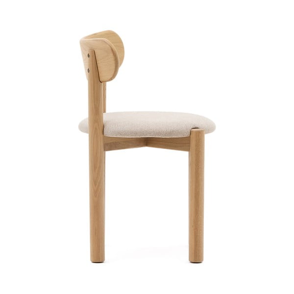 Iš ąžuolo masyvo valgomojo kėdės kreminės spalvos/natūralios spalvos 2 vnt. Nebai – Kave Home-image-3