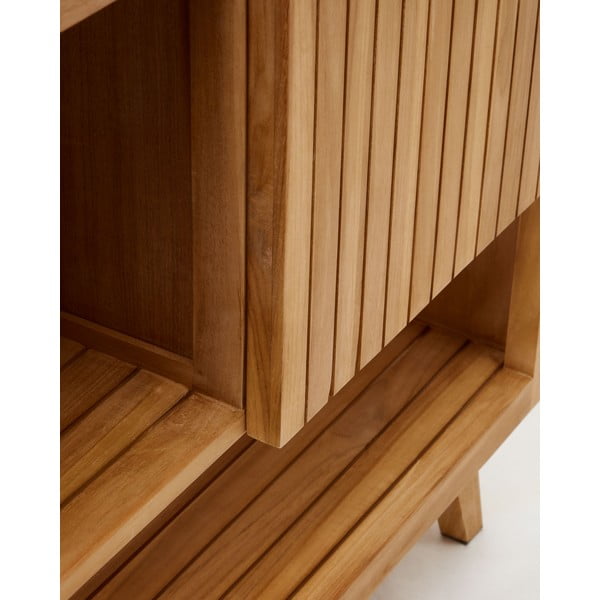 Žema spintelė po kriaukle iš tikmedžio masyvo natūralios spalvos 140x80 cm Kuveni – Kave Home-image-4