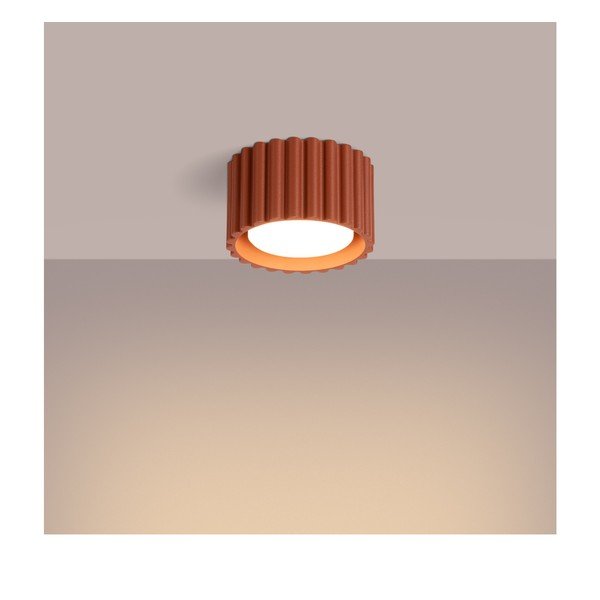 Terakotos spalvos iš metalo taškinis šviestuvas ø 10 cm Zora – Sollux-image-4