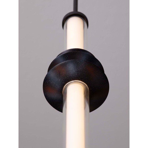 Matinės juodos spalvos iš keramikos kabantis šviestuvas LED su pritemdymo funkcija ø 8 cm su gaubtu iš akrilo stiklo Stalactite – Nova Luce-image-2