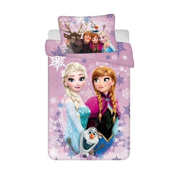 Iš medvilnės vaikiška patalynė vaikiškai lovai 100x135 cm Frozen "Purple" – Jerry Fabrics