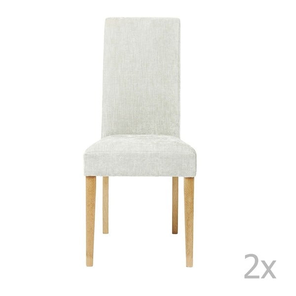 2 šviesiai pilkų valgomojo kėdžių su mediniu pagrindu rinkinys Kare Design Shine