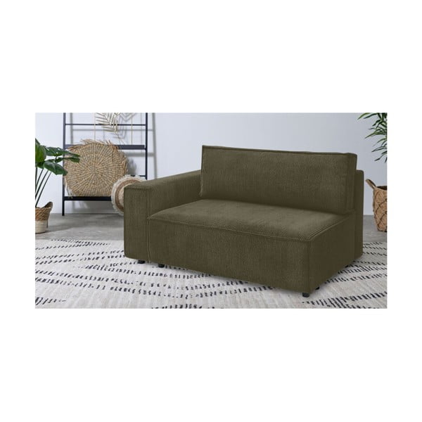 Modulinė sofa šviesiai žalios spalvos iš kordinio velveto (su kairiuoju kampu) Nihad modular – Bobochic Paris-image-1