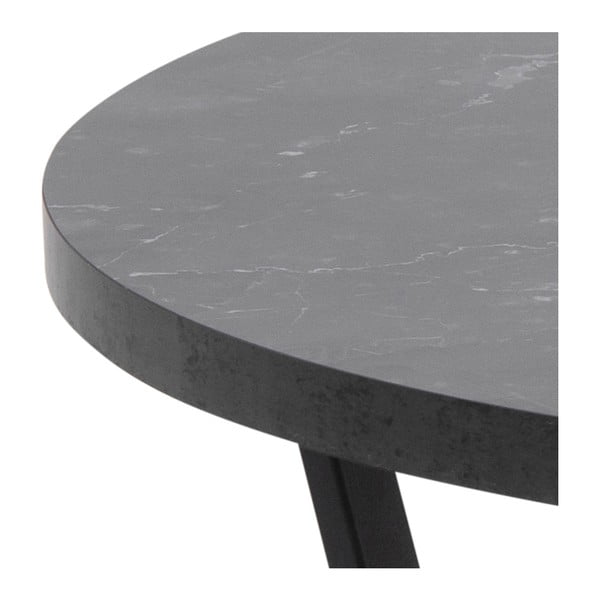 Juodas konferencijų stalas su marmuro apdaila Actona Amble, ⌀ 77 cm-image-1