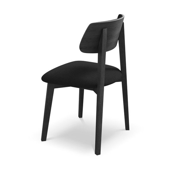 Juodos spalvos iš medienos masyvo valgomojo kėdė Niu – Makamii-image-3