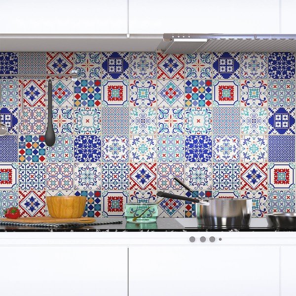 60 sieninių lipdukų rinkinys Ambiance Azulejos Milonga, 15 x 15 cm-image-4