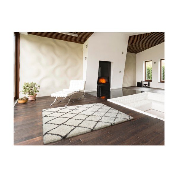 Baltas ir pilkas kilimas "Universal Samira White", 200 x 290 cm-image-1