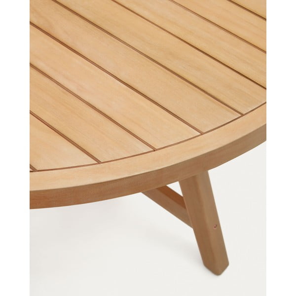 Apvalus sodo valgomojo stalas iš eukalipto medienos ø 130 cm Urqell - Kave Home-image-2