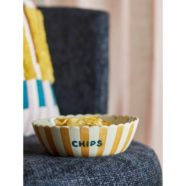 Geltonos spalvos/kreminės spalvos iš keramikos dubuo ø 24 cm Chip – Bloomingville-image-1