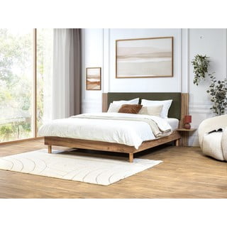 Dvigulė lova žalios spalvos su lovos grotelėmis 160x200 cm Lior – Bobochic Paris