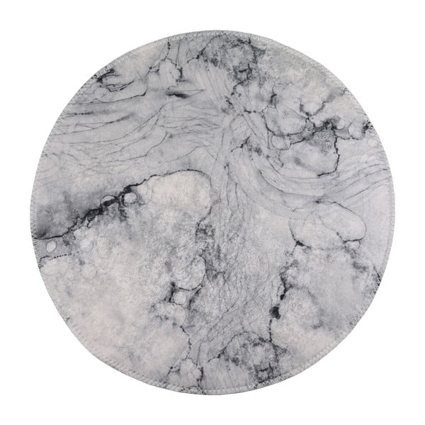 Skalbiamas apvalios formos kilimas šviesiai pilkos spalvos ø 100 cm – Vitaus