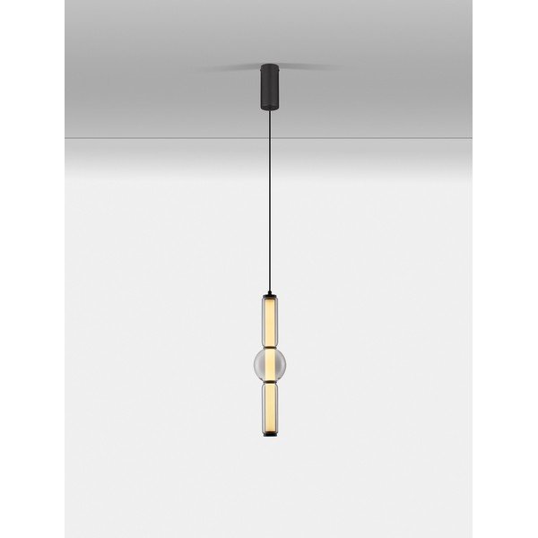 Pilkos spalvos iš stiklo kabantis šviestuvas LED su pritemdymo funkcija ø 12 cm Ulon – Nova Luce-image-4