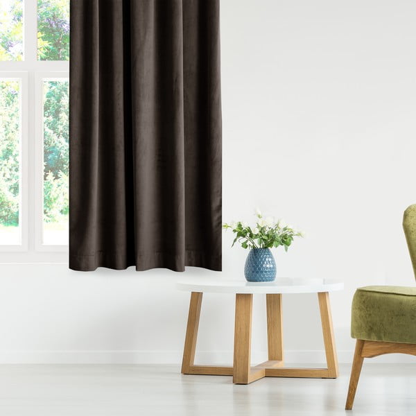 Rudos spalvos iš velveto pritemdymas (dalinis užtemimas) užuolaida 140x245 cm – Restilo-image-4