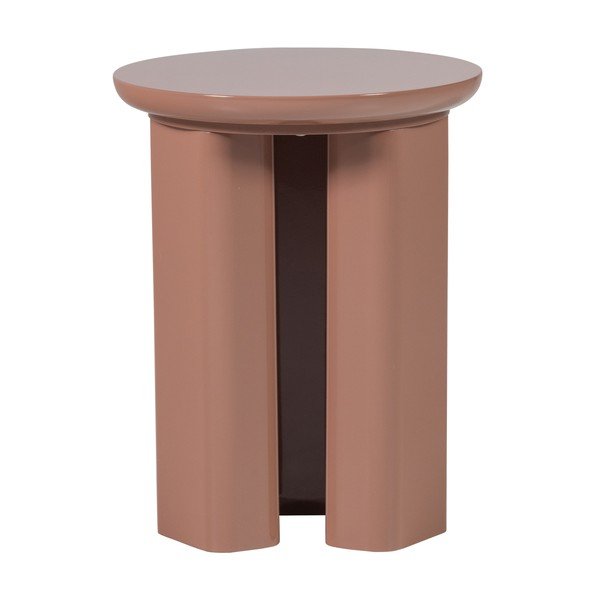 Blizgus apvalios formos šoninis stalas ø 40 cm Orivo – WOOOD-image-3