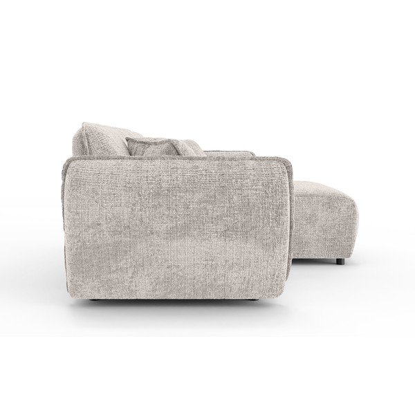 Smėlio spalvos kampinė sofa iš šenilinio audinio (su dešiniuoju kampu/su gultu) Nelia – Ropez-image-3