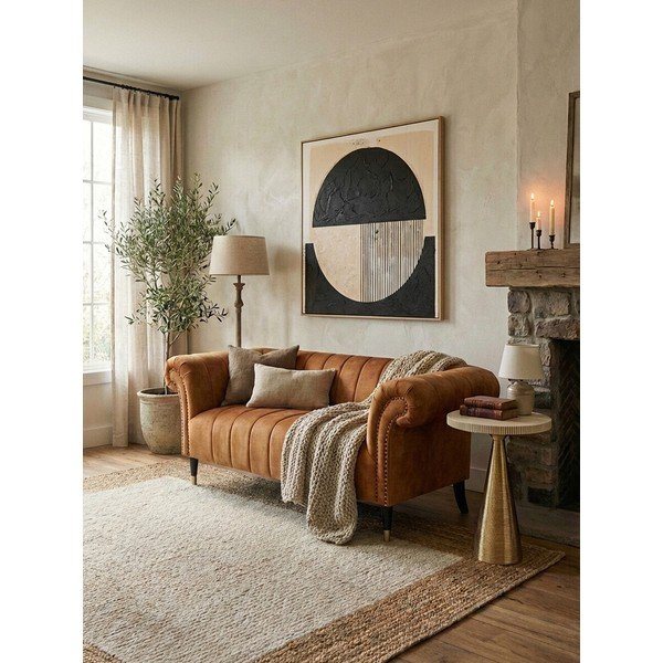 Rudos spalvos sofa 185 cm Siena – Premier Housewares-image-1