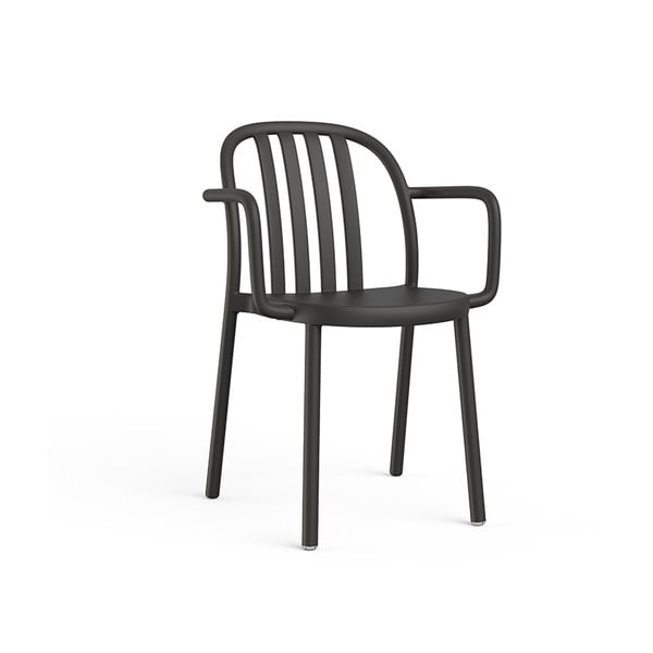 2 juodų sodo kėdžių su porankiais rinkinys "Resol Sue